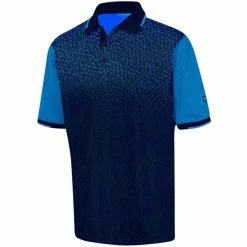 ISLAND GREEN GRADED GEOMETRIC GOLF POLO SHIRT – NAVY / AQUA