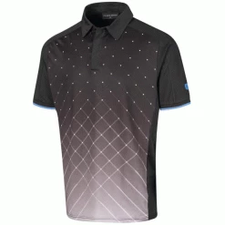 ISLAND GREEN GRADIATION PRINT GOLF POLO SHIRT – BLACK