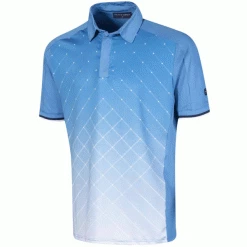 ISLAND GREEN GRADIATION PRINT GOLF POLO SHIRT – BLUE