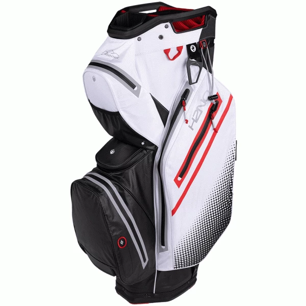 SUN MOUNTAIN 2023 H2NO STAFF WATERPROOF GOLF CART BAG – BLACK / WHITE / RED