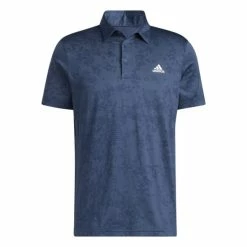 ADIDAS JACQUARD GOLF POLO SHIRT – NAVY