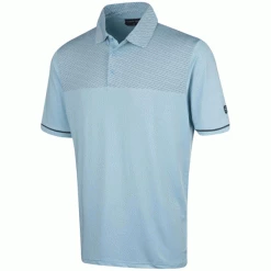 ISLAND GREEN HIGHLIGHTED DASH PRINT GOLF POLO SHIRT – AQUA