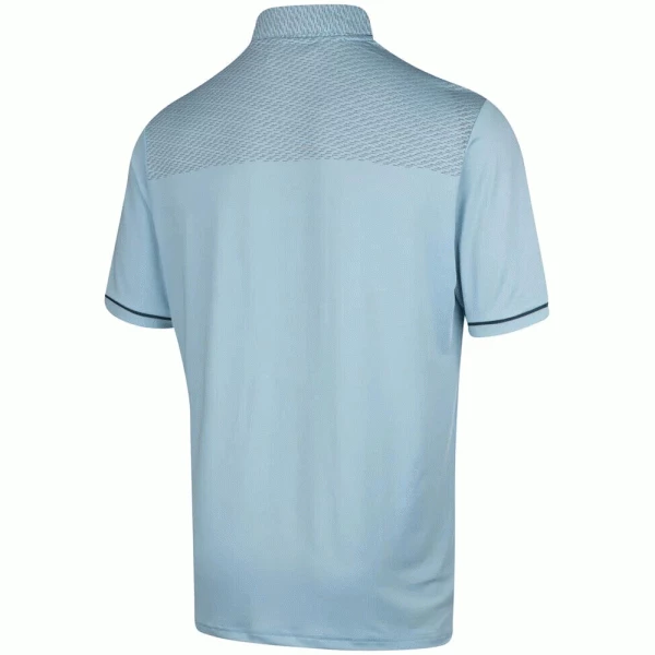 ISLAND GREEN HIGHLIGHTED DASH PRINT GOLF POLO SHIRT – AQUA - Image 2