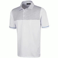 ISLAND GREEN HIGHLIGHTED DASH PRINT GOLF POLO SHIRT – WHITE