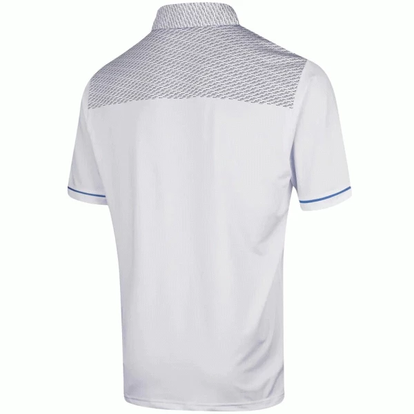 ISLAND GREEN HIGHLIGHTED DASH PRINT GOLF POLO SHIRT – WHITE - Image 2