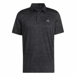 ADIDAS JACQUARD GOLF POLO SHIRT – BLACK
