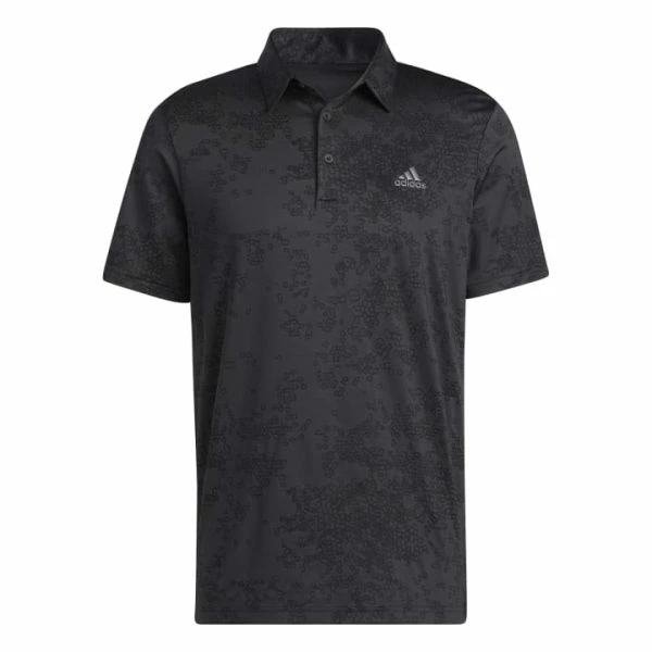 ADIDAS JACQUARD GOLF POLO SHIRT β BLACK