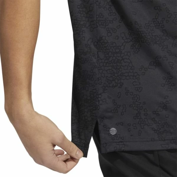 ADIDAS JACQUARD GOLF POLO SHIRT β BLACK - Image 7