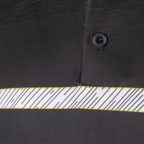 ISLAND GREEN GRADIANT PRINT GOLF POLO SHIRT – BLACK - Image 5