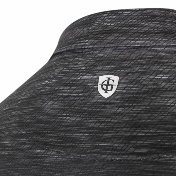 ISLAND GREEN GRADIANT PRINT GOLF POLO SHIRT – BLACK - Image 3