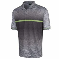ISLAND GREEN GRADIANT PRINT GOLF POLO SHIRT – GREY
