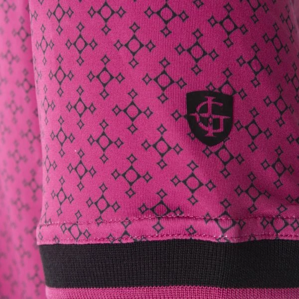 ISLAND GREEN GEOMETRIC PRINT GOLF POLO SHIRT – MULBERRY - Image 3