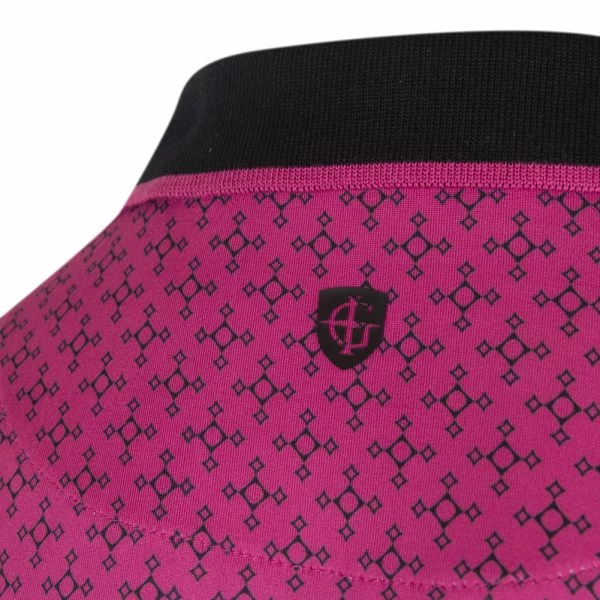 ISLAND GREEN GEOMETRIC PRINT GOLF POLO SHIRT – MULBERRY - Image 4