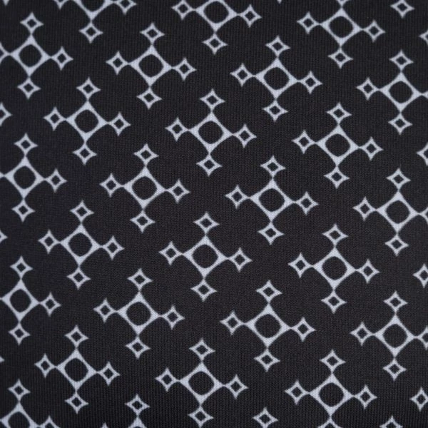 ISLAND GREEN GEOMETRIC PRINT GOLF POLO SHIRT – BLACK - Image 4