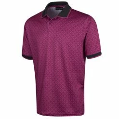 ISLAND GREEN GEOMETRIC PRINT GOLF POLO SHIRT – MULBERRY
