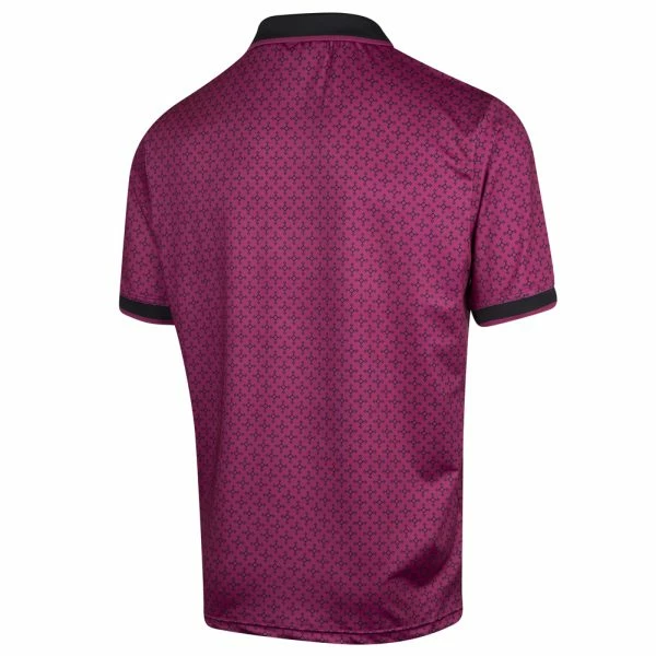 ISLAND GREEN GEOMETRIC PRINT GOLF POLO SHIRT – MULBERRY - Image 2