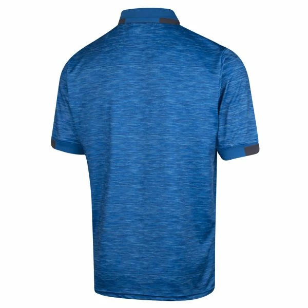 ISLAND GREEN CHEST STRIPE GOLF POLO SHIRT – BLUE - Image 2