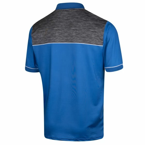 ISLAND GREEN CHEST PANEL GOLF POLO SHIRT – BLUE - Image 2