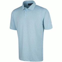 ISLAND GREEN IRREGULAR DOT GOLF POLO SHIRT – AQUA