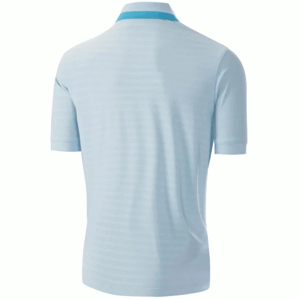 ISLAND GREEN JACQUARD KNIT UV GOLF POLO SHIRT – SKY / AQUA - Image 2