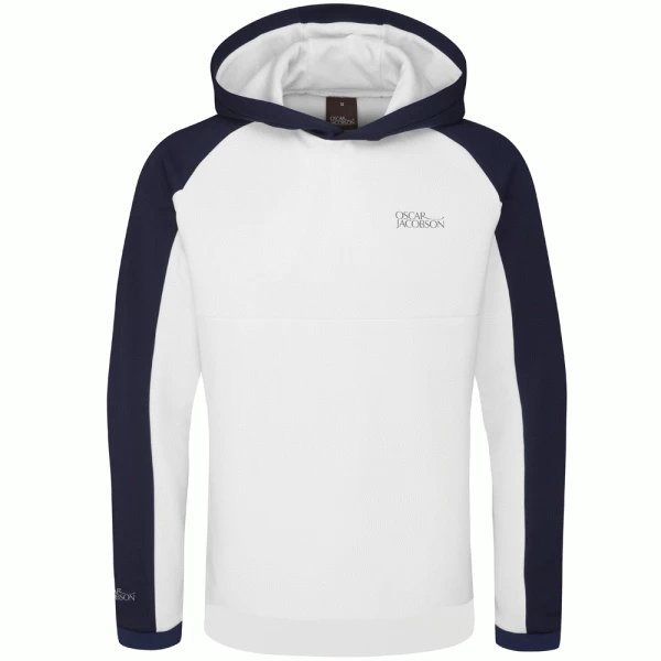 OSCAR JACOBSON TRAPP FLEECE HOODIE – WHITE / NAVY