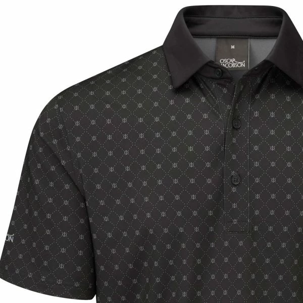 OSCAR JACOBSON BARTON POLO SHIRT – BLACK - Image 3