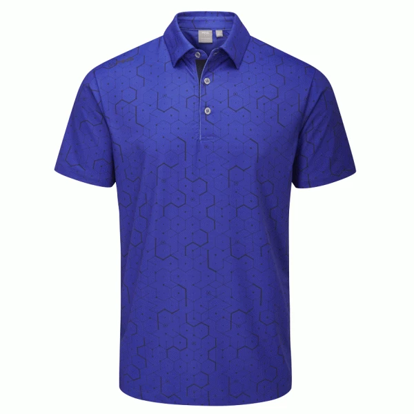 PING GEO GOLF POLO SHIRT – BLUE SURF / NAVY