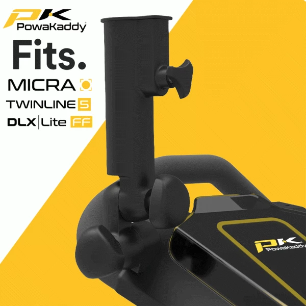 POWAKADDY DLX LITE FF GOLF PUSH CART – GUN METAL / RED +FREE UMBRELLA HOLDER - Image 7