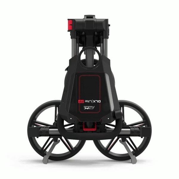 POWAKADDY DLX LITE FF GOLF PUSH CART – GUN METAL / RED +FREE UMBRELLA HOLDER - Image 4