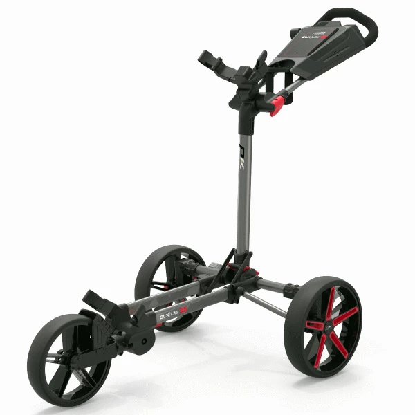 POWAKADDY DLX LITE FF GOLF PUSH CART – GUN METAL / RED +FREE UMBRELLA HOLDER - Image 5