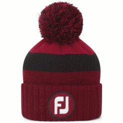FOOTJOY POM POM GOLF BEANIE – RED / BLACK
