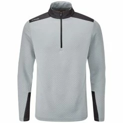 PING MARSHALL 1/2 ZIP GOLF PULLOVER – QUARRY / BLACK