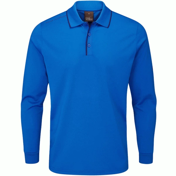 OSCAR JACOBSON SHELDON LONG SLEEVE POLO SHIRT – ROYAL BLUE