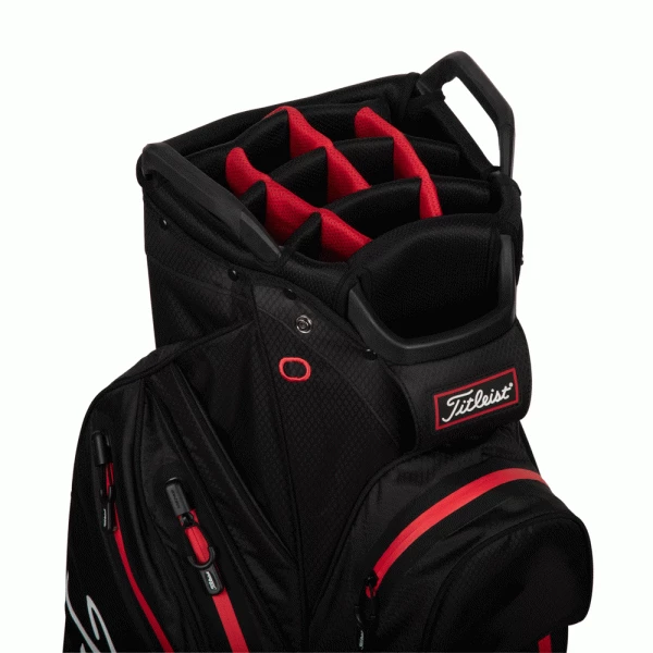 TITLEIST STADRY 14 GOLF CART BAG – BLACK / RED - Image 3