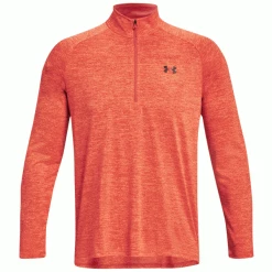 UNDER ARMOUR UA TECH™ 1/4 ZIP GOLF PULLOVER – AFTERBURN / ORANGE BLAST