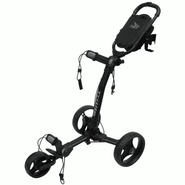 AXGLO TRILITE 3 WHEEL GOLF TROLLEY – BLACK / BLACK +FREE £39.99 ACCESSORY PACK