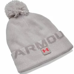UNDER ARMOUR HALFTIME FLEECE POM BEANIE – GHOST GRAY / TIN