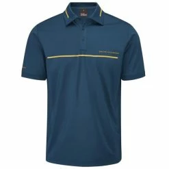 OSCAR JACOBSON MARSDEN POLO SHIRT – TEAL / OCHRE