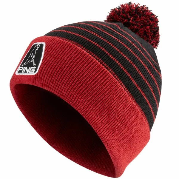 PING MR PING GOLF BOBBLE HAT – RED / BLACK