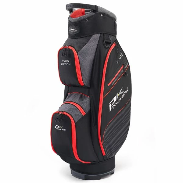 POWAKADDY X LITE GOLF CART BAG – BLACK / RED